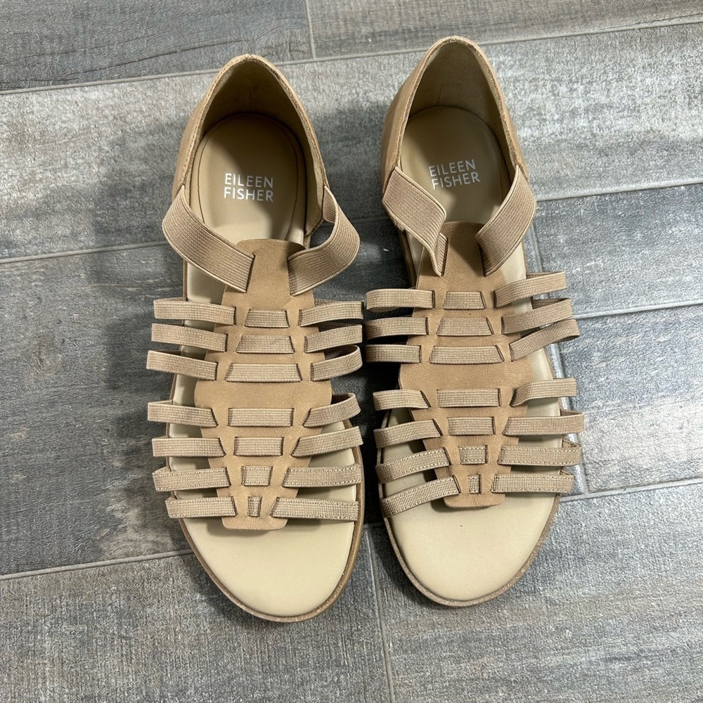NEW Eileen Fisher Rato Strappy Leather Gladiator Sandals